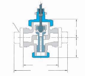 Single Seated Valve Bodies HEATING Single Seat 1 /2 4 Stem In-To-Close for Heating Dimensions in inches Mounting Surface Mounting Surface UNION NUT C C FLOW B FLOW B A (NPT) A (UNION) A