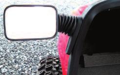 Measures 2 1 2"H x 28 13 16"W x 1 3 4"D. ACC-1005 SPORTY SIDEVIEW UNIVERSAL MIRROR ACC-1010 Great rearview mirror solution for carts without tops and carts with sport windshields! Mix or Match!