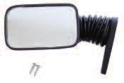 Sporty side mirror mounts to any golf cart with enclosed screws. Perfect for carts without tops. Black plastic housing. Adjustable mirror. Non-glare glass. Easy installation.