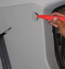 Remove the cover on the front portion of the quarter panel using a door-panel or plastic trim-panel remover, a No. 2 PryBaby and your fingers. 10.