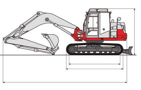 TB2150 Compact Excavator G H I E L F O N J K C D A B Q M P MACHINE DIMENSIONS 2,320 mm ARM 2,570 mm ARM A Maximum Reach 8,520 mm 8,760 mm B Maximum Reach at Ground Level 8,320 mm 8,565 mm C Maximum