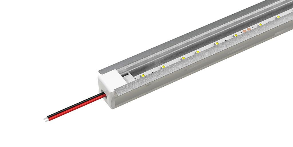 NOTE: If using LED tape connectors, verify that the LED tape and connector width are sized properly to fit into the channel with no interference to the lens.
