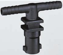 18721-113-785-NYB QJ39685 Series Quick TeeJet Nozzle Body Features: Use with Quick TeeJet caps. Hose shanks available in double or single (left or right) for hose I.D.