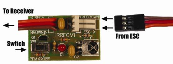 .0 Connecting your Scorpion SBEC to the programming card Your Scorpion ESC is programmed using the Infrared (IR) Program card and Receiver included with this ESC.