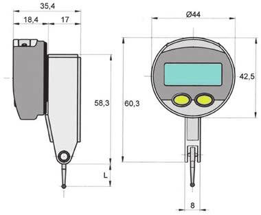 position incl. 1x 1.5 V battery (type LR44, art.-no.: 20 20192/), with operation manual art.-no. 24 2605 with bar graph / inch / inch measuring range / inch 24 2605 0-1 - 0 / 0.