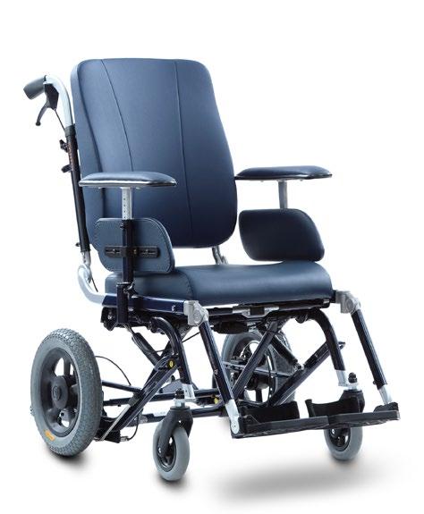 This allows for a comfortable tilt wheelchair with simple settings and optimal ease of operation, where safety