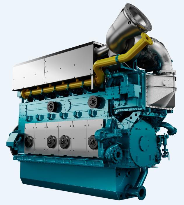 Specification of marine gas engine Items Developed engine Bore Stroke Specification 28AHX-DF Dual fuel engine 280mm 390mm Engine speed 800min -1 The base model is latest