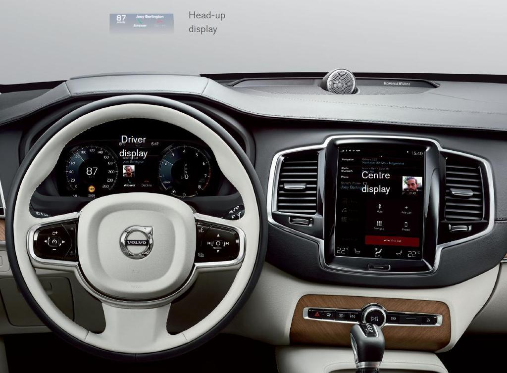 Sensus 3 displays The All-new Volvo XC90 can communicate with the driver in