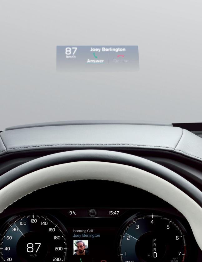Head up display info now No risk of missing important info Less strain on eyes Safer -