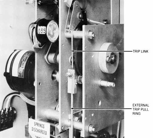 Remove the link pin attaching the mechanism to the interrupter linkage operating bar (Figure 20). Figure 20. Location of link pin 4.
