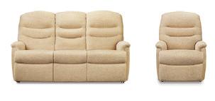 fixed settee, plus a standard sized fixed chair, all available in any