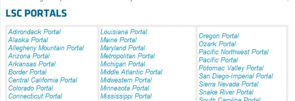 Scroll down the page to LSC Portals (past