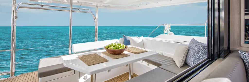 COMFORT An abundance of space and natural light One of the most exciting and innovative interiors yet on a Leopard catamaran, the Leopard 43 Powercat includes the design of the new generation of