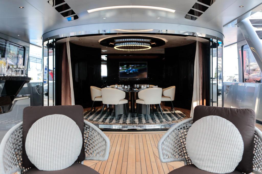 The GTT 115 features exceptional marble floors inside, best teak paneling on the decks and sublime 1000+ square feet of sunbathing areas.