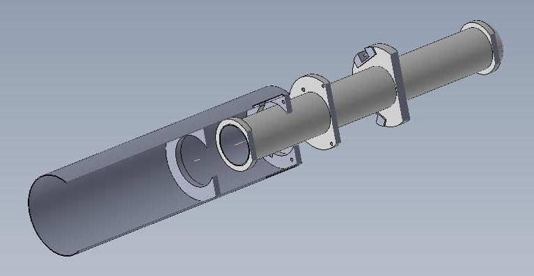 Figure 6: Lower booster section and removable motor mount tube CAD drawing Rear Avionics Bay It is conveniently