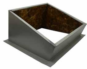 Insulated Roof Curbs 34 Used with UEB, UED, and RE roof ventilators For flat, single slope or ridge style roofs Galvanized steel construction 1-1/2 insulated thickness, 3 pounds density 8 height