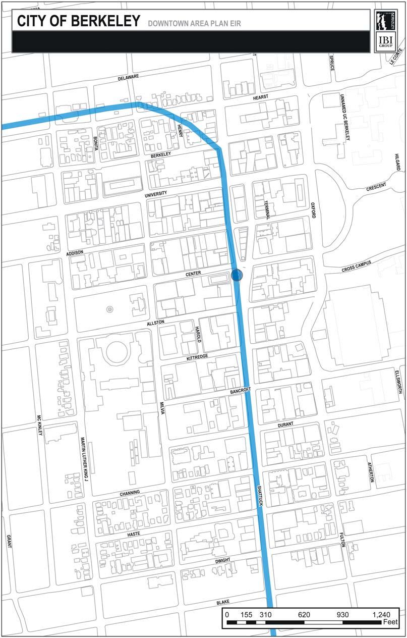 Berkeley Downtown Area Plan Program EIR Traffic Impact Analysis BUS VOLUMES DURING PM PEAK HOUR B O 18 7 FS 52L 52L