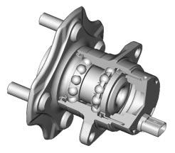 Hub shaft (on outer side with inner ring) Recently, there is a growing demand for automobile safety, where the adoption of antilock brake systems (hereinafter referred to as ABS) has been increased.