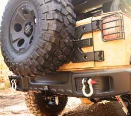 Heavy-duty powder coated steel design looks great but is extremely tough. Mount on the optional Heavy Duty Tire Carrier and you can hold up to a 35-inch tire.