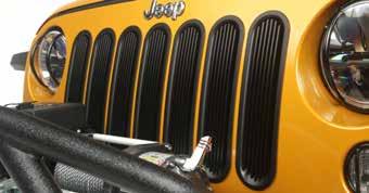 21 GRILLE INSERTS Durable UV treated inserts enhance the front of your Jeep.