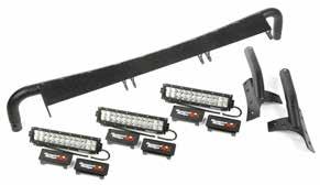 20 WINDSHIELD LED LIGHT BAR This windshield LED light bar is constructed from sturdy two-inch welded steel tubing and is secured to the vehicle using specially engineered A-pillar brackets that