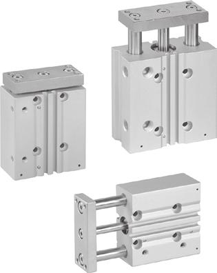 MCGS series ~ø6 Features Proven track record in manufacturing precision guided cylinders. Multi-Ports as standard enabling two direction mounting option. Flush fitting sensors.