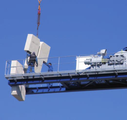 n Structural components can be installed directly from the truck. n No large auxiliary cranes are needed to raise the components to the necessary height.