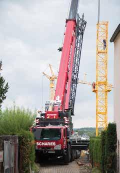 The crane s compact design meant it could operate in a narrow access road adjacent to the site and complete the lifts without requiring any road closures. A vehicle width of 2.