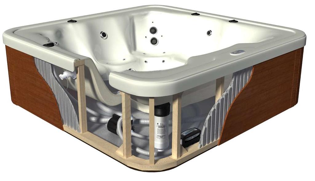 Quality Inside and Out Topside Control Center Self-Draining Flange A standard feature on all spas that Spa Crest produces, the self-draining flange is a vast improvement over the more common top-rail