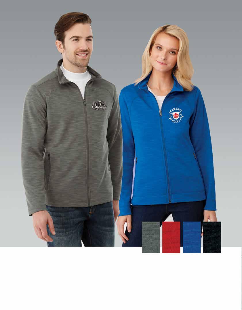Hillcrest Fleece 100% ntibacterial polyester knitted marl jacket with coverseam stitching detail.