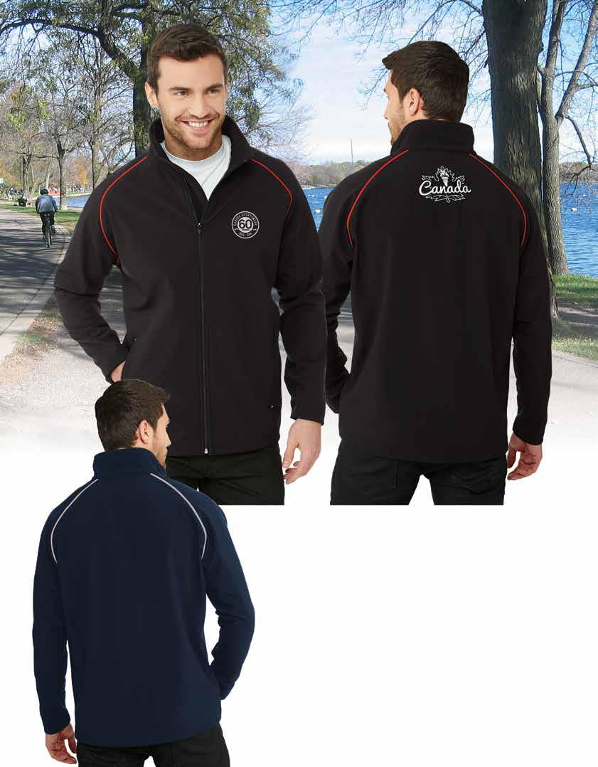 just add your logo Custom Softshell Program 96% Polyester / 4% Spandex bonded with fleece, full zip front with