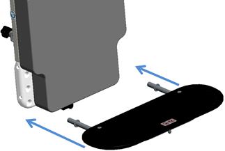 Use Instructions Using the Foot Rest The foot rest may be removed if needed to assist patient entry onto the product. The foot rest plugs into the mounting block located on the calf section.