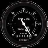 Heavy Duty Industrial (HDI) Analog Gauges 102471 shown Part Numbers: Tachometer with Hourmeter (86mm/3.