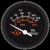 Heavy Duty Industrial Meters & Gauges Electrical and mechanical gauges, tachometers and speedometers with classic white-on-black dual-scale graphics (English/metric) and SAE symbols, standard