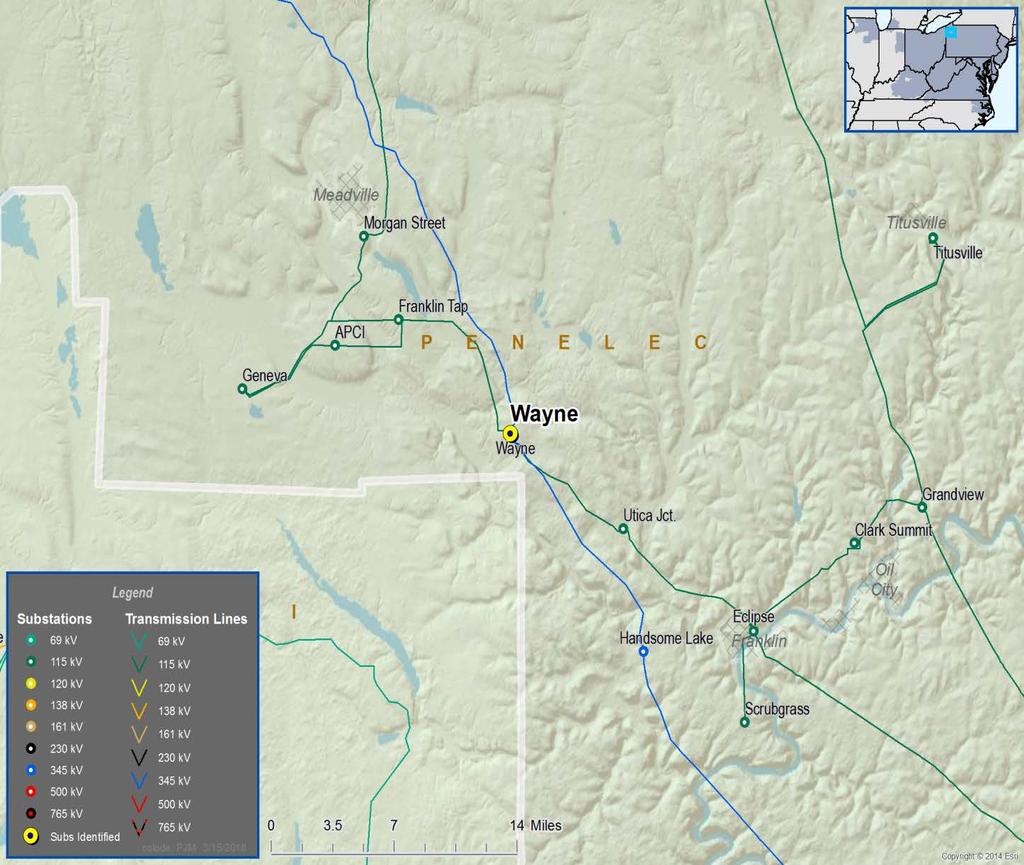 PenElec Transmission Zone: Supplemental Project Wayne 345/115 kv Substation Operational Flexibility and Efficiency Planning analysis identifies concerns related to loss of an existing transformer at
