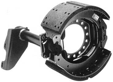 A cam brake consists of an air brake chamber and bracket, automatic slack adjuster, S-camshaft, brake hardware, shoes and linings, spider and brake drum.