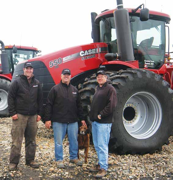 Bob Jr. and Bob Kostesky and employee Darren Bilinsky. to him switching to the Case IH combines, and he currently runs a pair of Axial-Flow 9120s. We re happy with the capacity, Bob says.