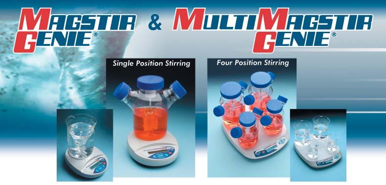 Fully Programable Magnetic Stirrers t High and low speed range including reverse and interval stirring for applications ranging from gentle stirring for cell culture to aggressive mixing for viscous