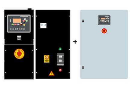 Control Panel Model AS5 + CC2 Automatic with mains control and ATS with visualization. The visualization will be in the genset and in the ATS box.