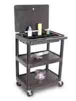weight capacity MTC30C/N - Service cart with locking cabinet, one top tray and two flat