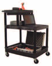 Includes 8 semi-pneumatic tires. Two aluminum bars are molded into each shelf for added support. Shelf clearance 25 32 W x 24 D x 36 H 67 lbs. Overall capacity 600 lbs.