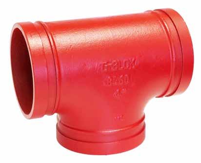 8460 Short Style Tee MATERIAL SPECIFICATIONS CAST FITTINGS: Ductile Iron conforming to ASTM A-536 FINISH: Rust inhibiting paint Color: Red (standard) Hot Dipped Zinc Galvanized conforming to