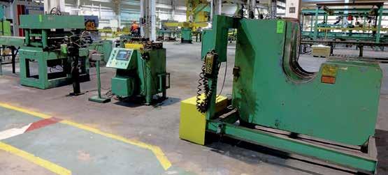 MANUFACTURING LINES, PLASMA CUTTERS, CONVEYOR VIEW OF BRACE LINE PLASMA CUTTERS (2) MG DUAL HEAD PLASMA CUTTERS, 30' x 12' Table, w/12' x 23' Exit Table KOIKE SINGLE HEAD PLASMA CUTTER WITH 10' x 8'