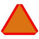 OTHER SAFETY EQUIPMENT Slow-moving vehicles: This triangular orange and red sign must be put on the rear of slow-moving machinery and animaldrawn vehicles that won t go faster than 25 mph.