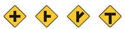 Entering divided highway. A median or divider ahead splits the highway into two separate roadways, and each roadway is one way. Keep to the right. Divided highway ends.