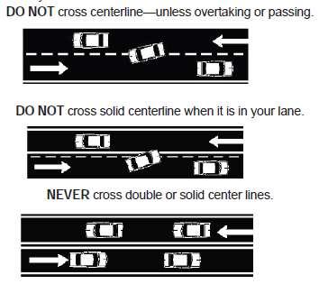 Other drivers may report lane weavers to law enforcement if they think they are dangerous. PASSING Vehicles are driven on the right side of the roadway. Drive in the middle of your lane.