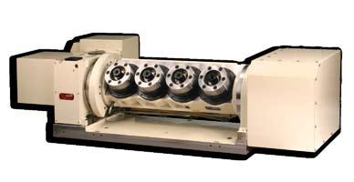 The rotary axis can turn at up to 200 rpm and the tilt axis can
