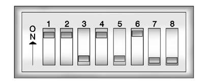 5-56 Instruments and Controls Example of Eight Dip Switches with Two Positions Example of Eight Dip Switches with Three Positions The panel of switches might not appear exactly as they do in the