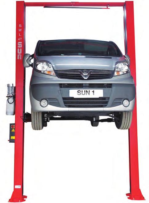 SERVICE LIFTS (2 POST) Clear floor 2 Post Electro-hydraulic Lift Available in a range of lifting capacities including 3.