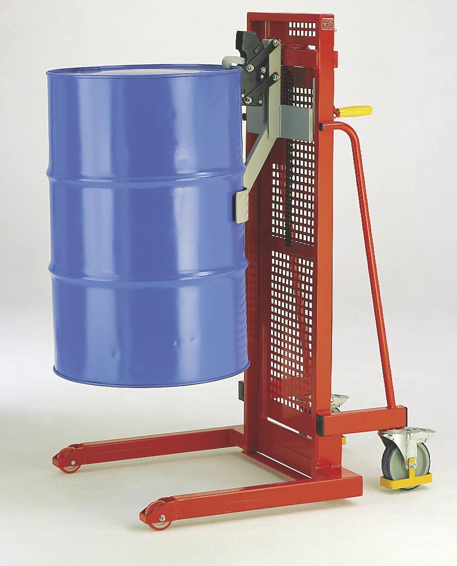 vertical lift per one handle revolution mm 27 These lifters are designed for loading, unloading and transporting 210 litre tight head drums. Not designed for high level stacking.